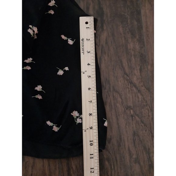 ZARA Trafaluc Collection Floral Chiffon Crop Tank Top Cold Shoulder Sz M - Picture 9 of 9